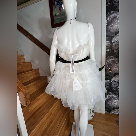 Anthropologie Maeve Tiered Strapless Tulle Dress / Size 12 - Picture 8 of 9